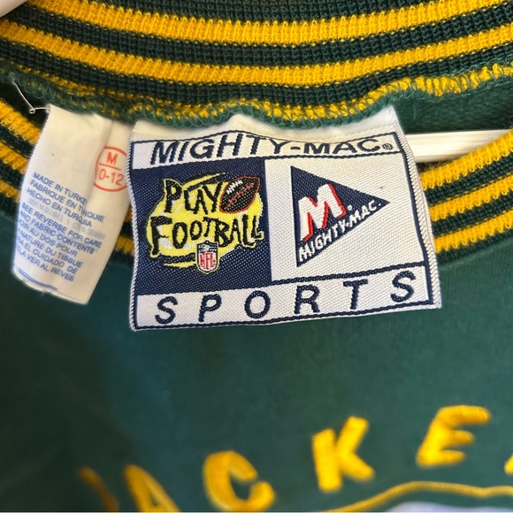 Vintage Boys Medium 10 - 12 Mighty Mac Green Bay Packers Pullover Sweatshirt 90s - Picture 3 of 10
